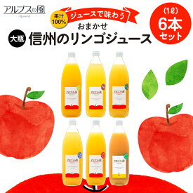 【ふるさと納税】果汁100％ジュースで味わう 信州のリンゴ おまかせ 大瓶 6本 セット 詰め合わせ りんごジュース 林檎ジュース 信州りんご 信州りんごジュース りんご100 100％ジュース 果汁飲料 飲料 飲み物 長野 長野県 箕輪町