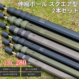 【ふるさと納税】FUTURE FOX (フューチャー フォックス) 伸縮ポール スクエア型 220cm～280cm 全3色（オリーブ・ブラック・ガンメタ） (FF15-01～FF15-03)