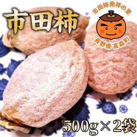 【ふるさと納税】市田柿(秀品) 500g×2袋【配送不可地域：離島】
