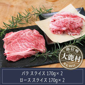 【ふるさと納税】アルプス牛　BAU牧場　安全安心の牛肉セット（ローススライス・バラスライス）