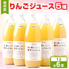 【ふるさと納税】りんごジュース　1000ml×6本(5種類)　信州高山産【1545603】