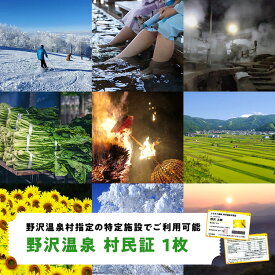 【ふるさと納税】野沢温泉村民証 | M-1｜利用券 割引券 チケット パス 旅行 日帰り 観光 旅行 レジャー スキー スノーボード ゴンドラ リフト 温泉 露天風呂 大浴場 温水プール サウナ 博物館 長野県 信州 野沢温泉村 ※2026年10月下旬頃より順次発送予定