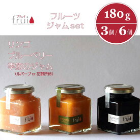 【ふるさと納税】Frui（フリュイ）ジャムセット「りんご／ブルーベリー／季節のジャム（ルバーブor花御所柿）」 180g×3個セット/6個セット｜カフェこあらいの手作りフルーツジャム【長野県信濃町】