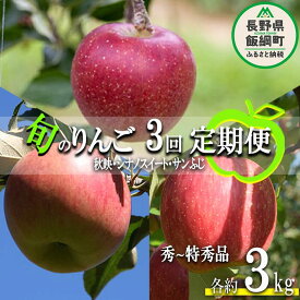 【ふるさと納税】 旬のりんご 【 定期便 】 秀～特秀 3kg × 3回 丸山りんご園 沖縄県への配送不可 令和6年度収穫分 長野県 飯綱町 〔 信州 果物 フルーツ リンゴ 林檎 長野 予約 農家直送 〕発送期間：2024年10月上旬～2024年12月中旬