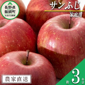 【ふるさと納税】 りんご サンふじ 家庭用 3kg 沖縄県への配送不可 令和7年度収穫分 信州の環境にやさしい農産物認証 減農薬栽培 静谷りんご園 長野県 飯綱町 〔 果物 フルーツ 信州 リンゴ 林檎 長野 10000円 予約 農家直送 〕発送期間：2025年12月中旬〜2025年12月下旬