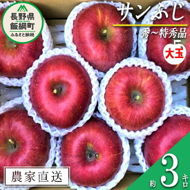 【ふるさと納税】 りんご 蜜入り サンふじ 秀 ～ 特秀 ( 大玉 ) 3kg サイズおまかせ 井澤農園 沖縄県への配送不可 令和6年度収穫分 長野県 飯綱町 〔 信州 果物 フルーツ リンゴ 林檎 長野 20000円 予約 農家直送 〕発送時期：2024年12月上旬～2025年1月下旬 {***}