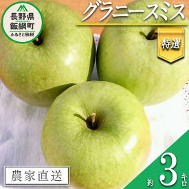 【ふるさと納税】 りんご グラニースミス 特選 3kg やまじゅうファーム 沖縄県への配送不可 令和6年度収穫分 信州の環境にやさしい農産物 減農薬栽培 長野県 飯綱町 【 信州 果物 フルーツ リンゴ 林檎 長野 15000円 】発送時期：2024年12月中旬～2025年1月下旬