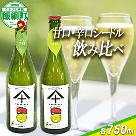 【ふるさと納税】 りんご シードル 辛口 ＆ 甘口 各1本 セット ( 750ml × 2本 ) やまじゅうファーム 信州の環境にやさしい農産物 減農薬栽培 長野県 飯綱町 〔 飲料 酒 アルコール りんご リンゴ 林檎 信州 25000円 〕