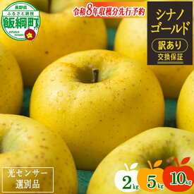 【ふるさと納税】 りんご 信州 訳あり 2kg 5kg 10kg 果物 長野 シナノゴールド 交換保証 感謝りんご 光センサー 不揃い 規格外 傷あり 家庭用 フルーツ 林檎 人気 黄色 11月 11月発送 R8年11月上旬頃～11月下旬頃発送予定 長野県 飯綱町
