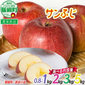 【ふるさと納税】りんご 訳あり サンふじ 0.8~1kg 2kg 3kg 5kg 沖縄県への配送不可 長野 果物 わけあり 家庭用 さんふじ リンゴ 林檎 不揃い 傷あり くだもの フルーツ 農家直送 長野県 飯綱町 2025年11月下旬~2026年2月上旬発送予定 【農家応援企画】