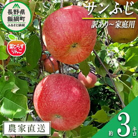 【ふるさと納税】 りんご 葉とらず サンふじ 訳あり 3kg 米澤農園 沖縄県への配送不可 令和7年度収穫分 長野県 飯綱町 〔 傷 不揃い リンゴ 林檎 果物 フルーツ ふじ 信州 長野 11000円 予約 農家直送 〕発送時期：2025年11月下旬〜2025年12月下旬 {*}