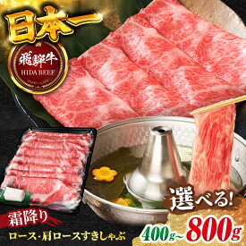 【ふるさと納税】【選べる容量・選べる発送月】【飛騨牛】霜降りロース・カタロース すきしゃぶ(400g～800g) / 飛騨牛 ひだぎゅう 牛肉 ぎゅうにく 肉 牛 ロース ろーす 肩ロース 和牛 すき焼き すきやき しゃぶしゃぶ 岐阜市/丸福商店[ANBO016]