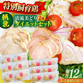 【ふるさと納税】【3回定期便】 清流美どり タンパク質豊富なダイエットセット 2種 12点 鶏肉 鶏むね お取り寄せ 岐阜市 / 若鶏の春近[ANDL018]