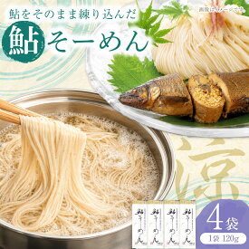 【ふるさと納税】献上鮎そーめん×4箱（計480g）/ そうめん 素麺 鮎 / 岐阜市 / みろく[ANKN002]
