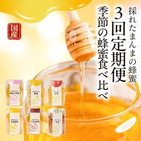 【ふるさと納税】【国産蜂蜜】【国産蜂蜜】 季節の蜂蜜食べ比べ定期便 3回 (各90g×2回） レンゲ 菜の花 もち とち 白花豆 大雪山