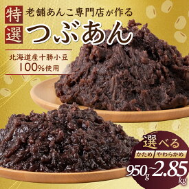【ふるさと納税】＼リピーター多数／≪選べる≫ 特選 つぶあん 北海道産 十勝 小豆 100％ 使用 かため やわらかめ 950g 2850g 大垣名水 仕込み あんこ 餡子 お菓子 和菓子 スイーツ 常温 4000円 四千 10000円 1万 ポスト ネコポス 人気 ランキング 松下製餡所 岐阜県 大垣市