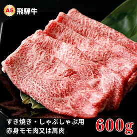 【ふるさと納税】A5飛騨牛　すき焼き・しゃぶしゃぶ用　赤身モモ肉又は肩肉　600g