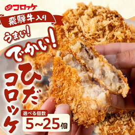 【ふるさと納税】【選べる個数・回数】飛騨牛を贅沢にごろっと使用！手作り 飛騨牛コロッケ 120g×5～25個 定期便 3回 | 飛騨牛 コロッケ レンジ 冷凍 冷凍食品 揚げ調理済 飛騨高山 ひだコロッケ おかず 惣菜 人気 ランキング FU006MP