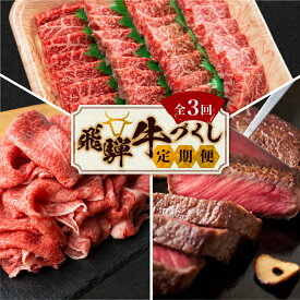 【ふるさと納税】飛騨牛づくし 定期便 3ヶ月 ( 焼肉 / すき焼き / ステーキ ) 全3回 | 肉 牛肉 しゃぶしゃぶ 食べ比べ 牛 定期 おすすめ 人気 飛騨高山 ブランド牛 ふるさと納税 肉定期便 肉の匠家 BV100MP 【90周年】