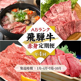 【ふるさと納税】A5等級 飛騨牛 定期便 4回 (焼肉 しゃぶしゃぶ すき焼き) 【1月・4月・7月・10月発送】すき焼き しゃぶしゃぶ ステーキ 飛騨牛 定期便 人気 岩ト屋 HF104