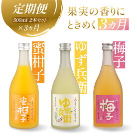 【ふるさと納税】【定期便】全3回 月ごとに変わる果実のごほうび　ゆず・梅・みかんの果実の香りにときめく3カ月 ❘ リキュール 果実酒 日本酒 飲み比べセット 舩坂酒造 飛騨高山 FB110