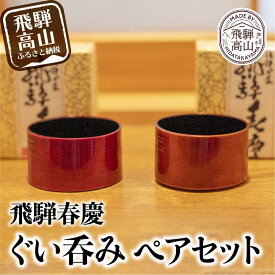 【ふるさと納税】飛騨春慶 ぐい呑みペアセット（2個）| おそろい 和食器 ぐいのみ カップ 食器 酒器 盃 記念品 和風 春慶塗 伝統工芸品 飛騨高山 福壽漆器店 b101