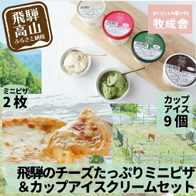 【ふるさと納税】＜牧成舎＞飛騨の牛乳屋が作る 自家製チーズたっぷりのピザ＆こだわりのカップアイスクリームセット c526