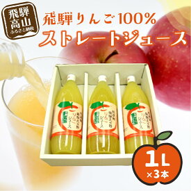 【ふるさと納税】飛騨りんご ストレートジュース 1L×3本 何も足さないピュアな逸品をどうぞ リンゴジュース ジュース 果汁100% 飛騨 飛騨高山 a535