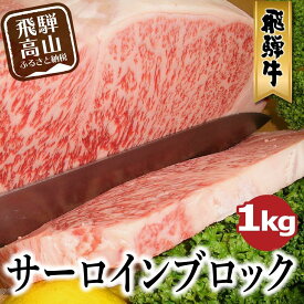 【ふるさと納税】飛騨牛 A5等級 サーロイン ブロック 1kg ブロック肉 豪快お肉の塊でおうちでステーキ ブロック 肉 ステーキ A5ランク 飛騨高山 ながせ食品 e534