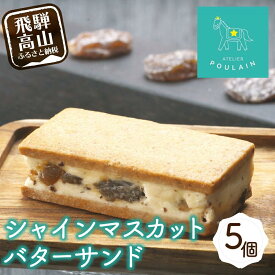 【ふるさと納税】【数量限定】 シャインマスカット レーズンバターサンド 5個 洋菓子 お菓子 贈答 内祝い 熨斗 のし対応可 本郷 KB007