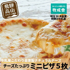 【ふるさと納税】＜牧成舎＞飛騨の牛乳屋が作る、自家製チーズたっぷりミニピザ5枚セット DF022