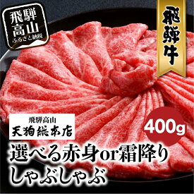 【ふるさと納税】A5等級 飛騨牛 選べる 赤身or霜降り しゃぶしゃぶ 400g | A5 和牛 黒毛和牛 ブランド牛 牛肉 牝牛 霜降り 赤身 肉 飛騨牛専門店 老舗 化粧箱入り 贈り物 贈答 熨斗 のし お肉 飛騨高山 天狗総本店 BP011