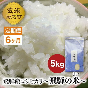 【ふるさと納税】【定期便 6ヶ月】(全6回)令和7年産 新米 飛騨産コシヒカリ 「飛騨の米」 白米(玄米対応可)5kg | 飛騨産 こしひかり 精米 節減農薬米 のし対応 飛騨高山 ファームジネン