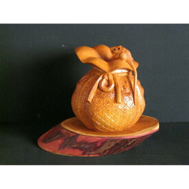 【ふるさと納税】【数量限定】飛騨一位一刀彫 巾着に福ねずみ（小）| 伝統工芸品 いちい イチイ 一位一刀彫 一位一刀 一刀彫 工芸品 縁起物 品 置物 木彫り 飛騨高山 吉野彫刻所 MC015