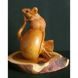 【ふるさと納税】【数量限定】飛騨一位一刀彫 株の値上り | 伝統工芸 ネズミ ねずみ イチイ 一位一刀彫 一位一刀 一刀彫 工芸品 縁起物 品 置物 木彫り 飛騨高山 吉野彫刻 MC014