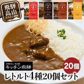 【ふるさと納税】キッチン飛騨 レトルトカレー 4種14～20個セット（ビーフカレー・ビーフシチュー・ハヤシ・ポークカレー各5個ずつ）| レトルト カレー 飛騨牛 シチュー おいしい 人気 詰め合わせ 飛騨高山 飛騨ハム CQ028MP