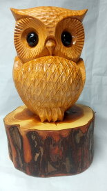 【ふるさと納税】【数量限定】飛騨一位一刀彫 招福福来郎（大）| 伝統工芸 フクロウ ふくろう イチイ 一位一刀彫 一位一刀 一刀彫 工芸品 縁起物 品 置物 木彫り 飛騨高山 吉野彫刻所 MC010