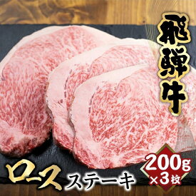 【ふるさと納税】飛騨牛 ロースステーキ 200g×3枚 | ステーキ 肉 サーロインステーキ バーベキュー キャンプ 黒毛和牛 和牛 ステーキ 霜降り 冷凍 飛騨高山 山武商店 LZ018VP