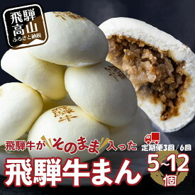 【ふるさと納税】訳あり 飛騨牛まん 5～12個 ／ 選べる定期便 3回・6回 | 肉まん 中華まん にくまん 牛まん 飛騨牛 簡易包装 飛騨高山 惣菜 年内発送 発送時期が選べる 清水弥生堂 GV006MP