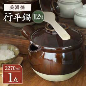 【ふるさと納税】【「手間」を愉しむ土鍋】【美濃焼】 行平鍋 12号【井澤コーポレーション/菱登製陶所】レトロ 鍋 [TBP071]