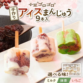 【ふるさと納税】【選べる3種類】手作り アイスまんじゅう 9本入り 無香料 無着色 多治見市 / エイシン あずき 餡 アイス 詰め合わせ 無添加 自家製[THD001]
