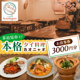 【ふるさと納税】タイ料理Kaonyao お食事券3,000円分 多治見市 / タイ料理 屋台料理 カオニャオ チケット[THH001]