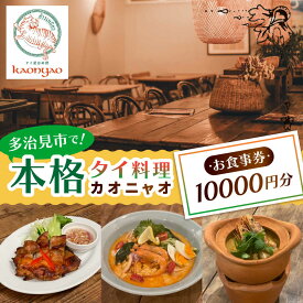 【ふるさと納税】タイ料理Kaonyao お食事券10,000円分 多治見市 / タイ料理 屋台料理 カオニャオ チケット[THH003]