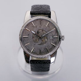 【ふるさと納税】MUSHA Damascus Watch SAMURAI 【black】 〜ダマスカス鋼 腕時計〜　D300-10 〜高級、一点もの、独特の模様、ユニーク、機械式、ブラック、黒、男性、メンズ