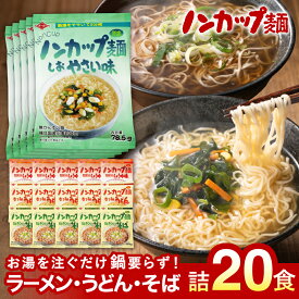 【ふるさと納税】インスタントラーメン 麺だけ 袋麺 ご当地 そば うどん 乾麺 蕎麦 お取り寄せ 美味しい つゆ付き 非常食 備蓄 保存食 お湯を注ぐだけ！ノンカップ麺詰合せ20食（4種×5食）そば・うどん・らーめん（醤油・塩）