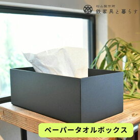 【ふるさと納税】アイアン製 ペーパータオルボックス D30-11 鉄製 鉄家具 収納 ケース ペーパータオルケース ペーパータオル入れ 黒 ブラック おしゃれ シンプル