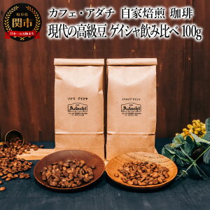【ふるさと納税】コーヒー豆 現代の高級豆 ゲイシャ飲み比べ 100g (約10杯分)×2種類 〜 カフェ・アダチ 自家焙煎 珈琲 コーヒー 豆 (粉にもできます) ドリンク 飲料 カフェアダチ