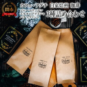 【ふるさと納税】コーヒー豆 ブルーマウンテン エチオピアゲイシャ パナマゲイシャ 100g (約10杯分)×3種類 <詰め合わせ> <ギフトセット> 〜 カフェ・アダチ 自家焙煎 珈琲 粉にもで