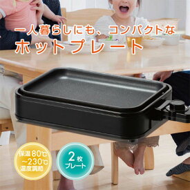 【ふるさと納税】YAMAZEN YZホットプレート 2枚プレート ブラック キッチン用品 調理器具 調理家電 山善 岐阜県 中津川市 F4N-1740