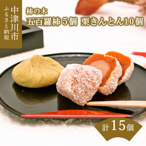 【ふるさと納税】五百羅柿5個と栗きんとん10個のセット 柿の木 F4N-2372